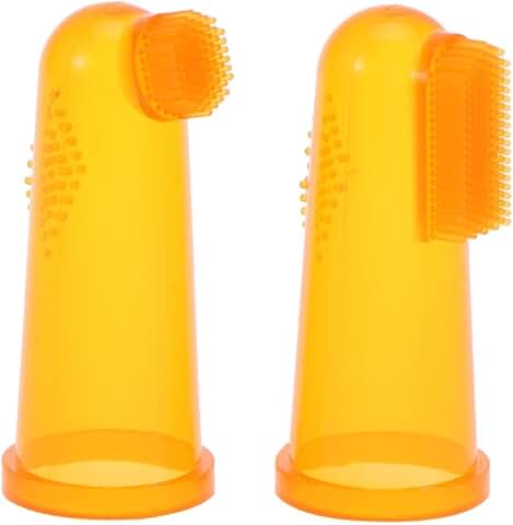 Two Silicone Finger Toothbrushes for Teething and Gum Care