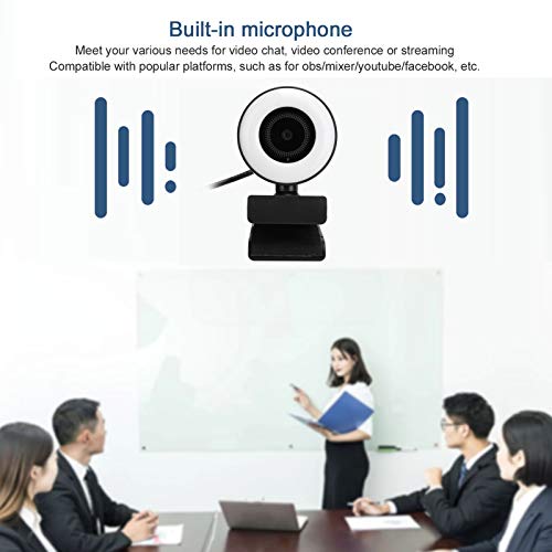 0 Webcam Portable Webcam Built in Microphone Webcam with Light Built in Microphone for Live Streaming Video Computer Supplies 1080P HD Webcam Computer Supplies