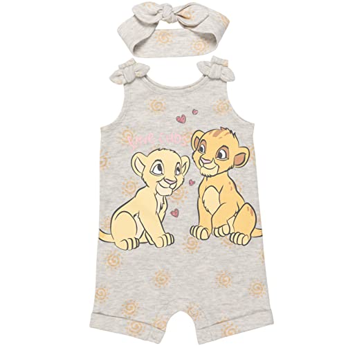 Lion King Simba Infant Baby Girls Romper and Headband White 12 Months