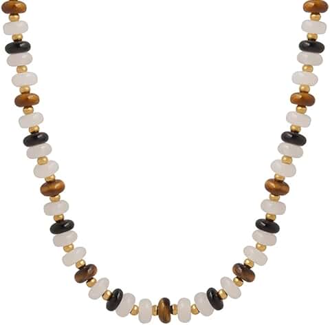 Boho Crystal Gemstone Beaded Necklace for Women