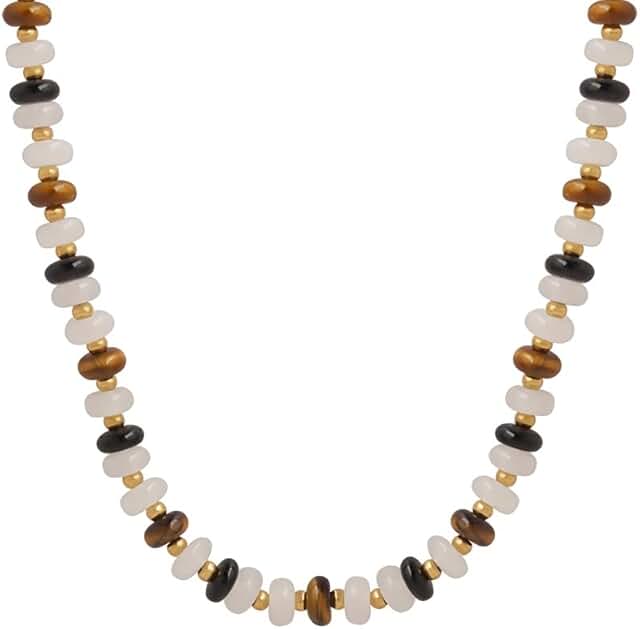 Boho Crystal Gemstone Beaded Necklace for Women