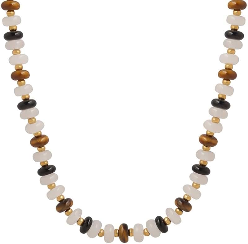 Boho Crystal Gemstone Beaded Necklace for Women