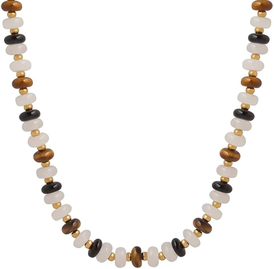 Boho Crystal Gemstone Beaded Necklace for Women