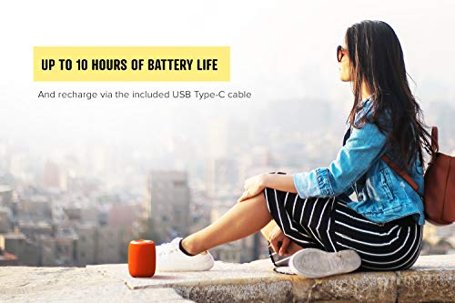 Muvo Play Portable Bluetooth 5.0 Speaker, IPX7 Waterproof for Outdoors, Up to 10 Hours of Battery Life, with Siri and Google Assistant (Black)