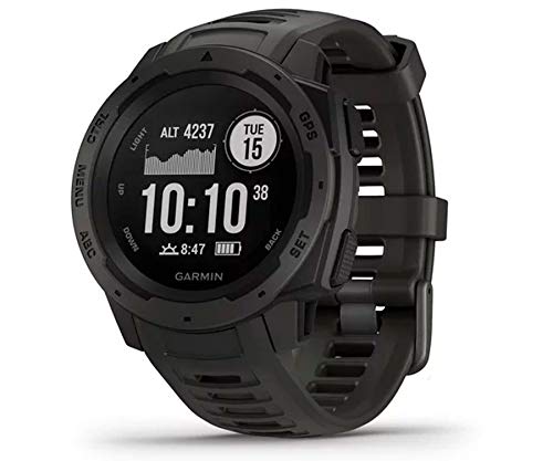 010-02064-00 Instinct, Rugged Outdoor Watch with GPS, Features Glonass and Galileo, Heart Rate Monitoring and 3-Axis Compass, Graphite