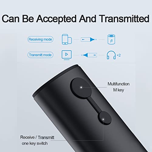 Bluetooth Receiver Transmitter 3.5mm 5.0 Music Adapter Headphone Speaker Wireless Audio TV (Color : As Shown, Size : One Size)