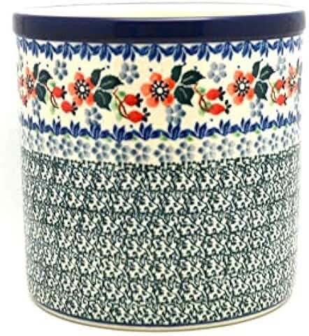 Cherry Blossom Polish Pottery Utensil Holder