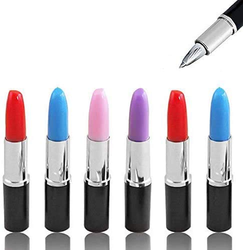 24 Multicolor Lipstick-Shaped Ballpoint Pens for Gag Gifts