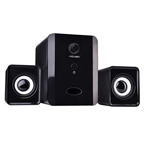 Stereo Sound Surrounding USB-Powered DV 5V & USB 5V Combination Speaker, Soundbar, DVD for Desktop PC(Black)