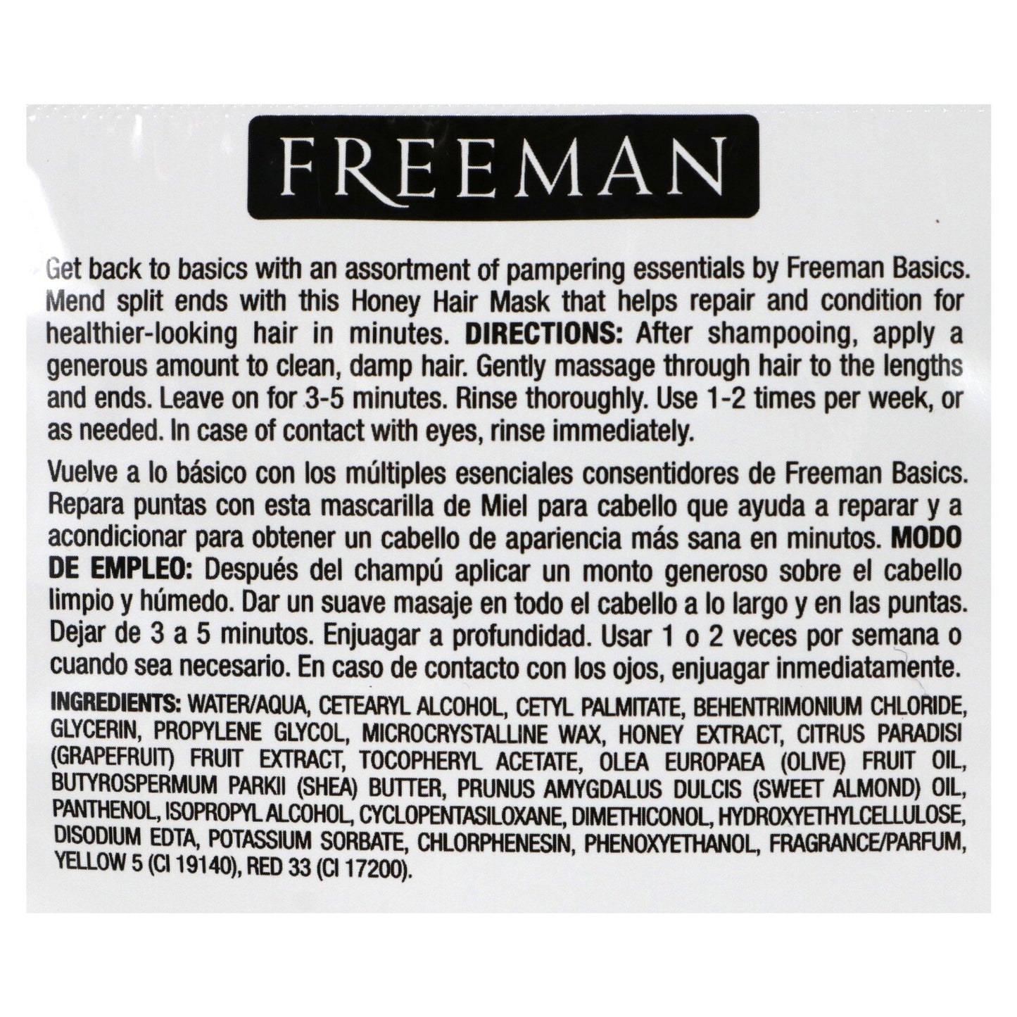 Freeman Repairing Honey Hair Masks, 0.67 oz. Packs (Pack of 24)