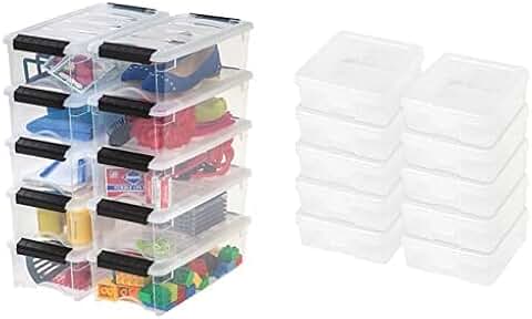 5 Quart Clear Stack & Pull Storage Box, 10 Pack