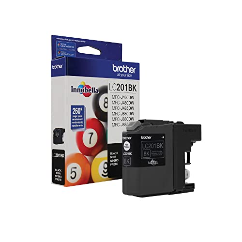 Genuine Standard Yield Black Ink Cartridge, LC201BK, Replacement Black Ink, Page Yield Up To 260 Pages, Dash Replenishment Cartridge, LC201BK
