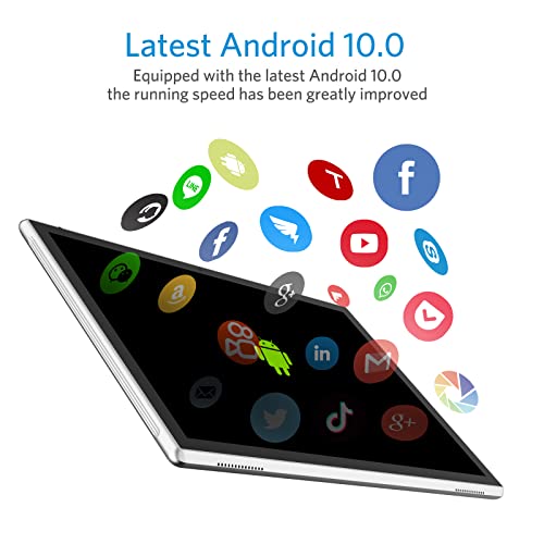 10 Inch Tablet, Google Android 10 Tablet, Quad-Core Processor Tableta Computer with 32GB ROM 2GB RAM 8MP Camera WiFi GPS FM 10.1 in HD Display, 6000mAh Long Battery Life Tablet.
