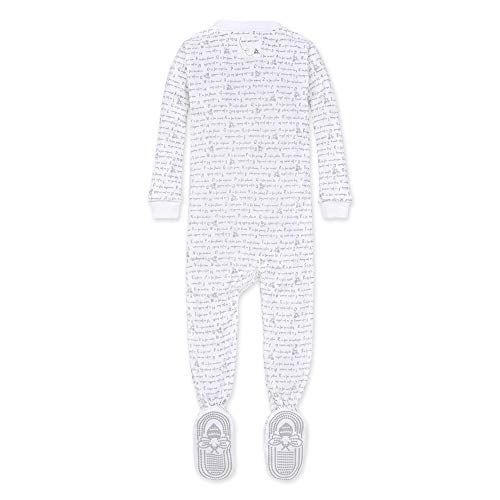 uni   Pajamas, Zip-front Non-slip Footed Pjs,  Cotton and Toddler Sleepers, Heather Grey Alphabet Bee, 18 Months US