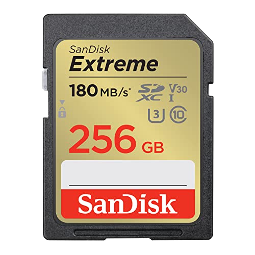 256GB Extreme SDXC UHS-I Memory Card - C10, U3, V30, 4K, UHD, SD Card - SDSDXVV-256G-GNCIN