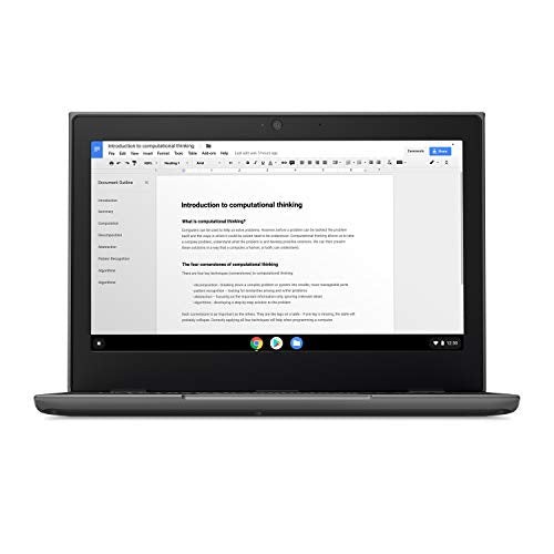 100E Chromebook 2ND Gen Laptop, 11.6" HD (1366 X 768) Display, MediaTek MT8173C Processor, 4GB LPDDR3 RAM, 16GB eMMC TLC SSD, Powervr GX6250, Chrome OS, 81QB000AUS, Black