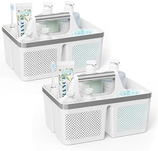 Two Shower Caddies for Dorms with Handle and Holes