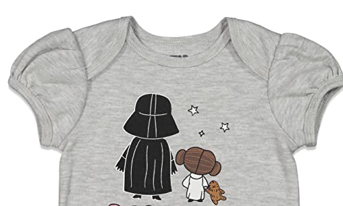 Baby Girls Short Sleeve Baby Bodysuit Gray 3-6 Months
