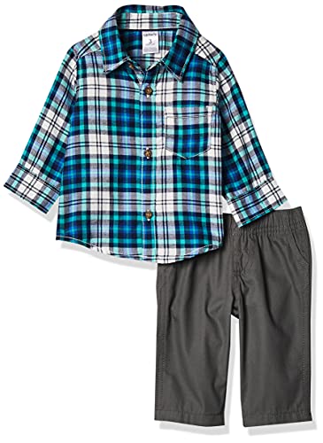 Carter s Baby Boys  2 Pc Playwear Sets 229g255, Green Blue Plaid, NB