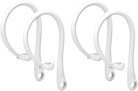 Two Pairs of White Silicone Ear Hooks