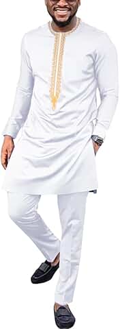 Men's Embroidered Top and Pants Set