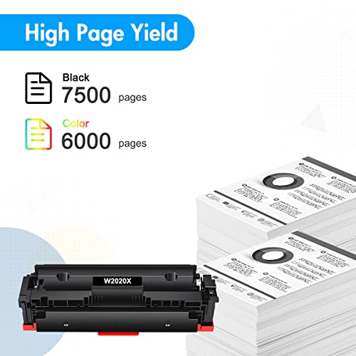 (with Chip) 414A 414X M479fdw Toner Cartridge Compatible Replacement for HP 414X 414A W2020X Color Laserjet Pro MFP M479fdw M454dw M479fdn M454dn Printer (Black Cyan Magenta Yellow, 4-Pack)