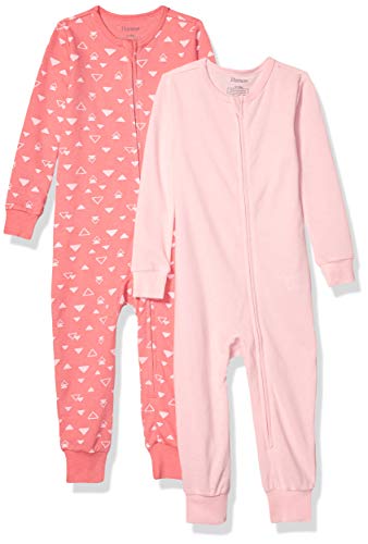uni  baby Ultimate Zippin 2 Pack Sleep and Play Suits Layette Set, Pink/Happy Moon, 12-18 Months US