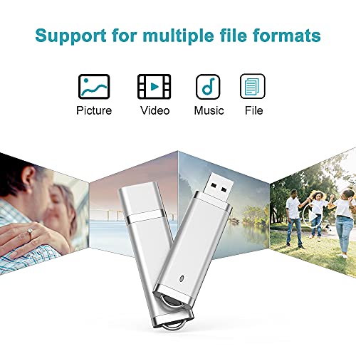 10 Pack 32 GB Flash Drive 32GB USB Flash Drive Thumb Drive USB2.0 Metal Pen Shape Memory Stick Silver 10 Pack
