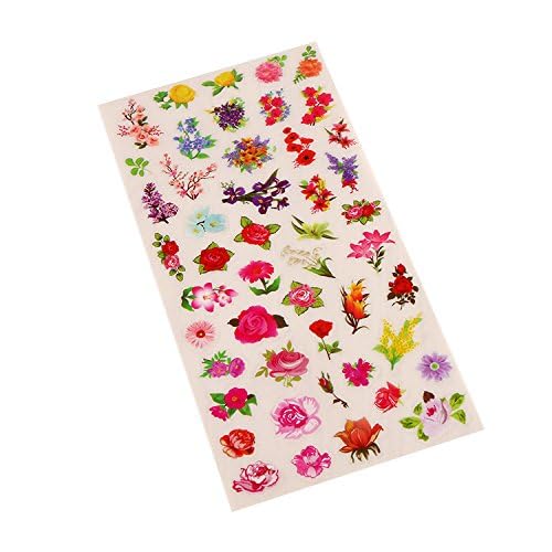 Set of 18 floral transparent stickers for planning and decorating