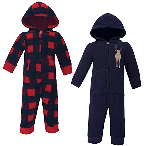 Unisex  and Toddler Fleece Jumpsuits, Coveralls, and Playsuits Forest Moose, 0-3 Months