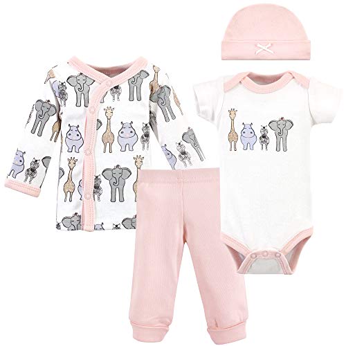 Uni   Preemie Layette Set 4-Piece Pink Safari, Preemie