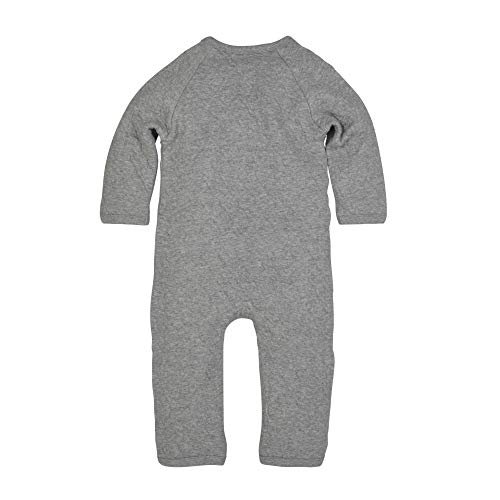girls Romper Jumpsuit, 100%  Cotton One-piece Coverall and Toddler Footie, Quilted Heather Grey, 0-3 Months US
