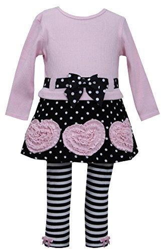 Baby Baby Girls'   Pink and Black Corduroy Legging Set, 0-3 Months