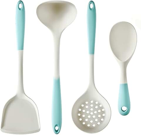 Silicone Slotted Spoon and Spatula for Cooking