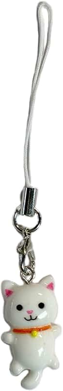 Cat Heart Phone Charm and Keychain for Women