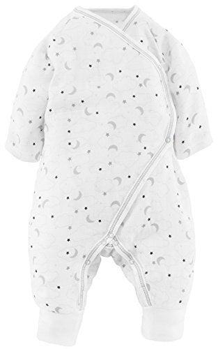 Baby Unisex Muslin Side Snap Kimono Gray Starry Night Print  Cotton  0-3m