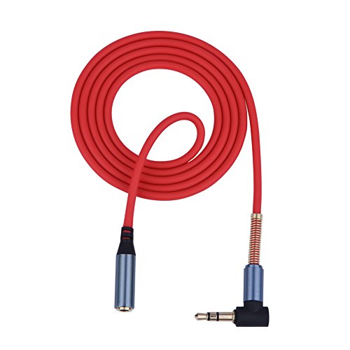 1 Meter 3.5mm Male to Female Headphone Cord L Shaped Right Angle Phone Audio Cable for Computer/Speaker/MP3/MP4/Smaertphone etc.(Red)