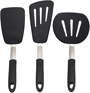 3-Piece Silicone Cooking Spatula Set for Frying and Pancakes
