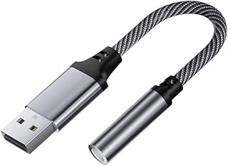 USB to 3.5mm Audio Jack Adapter for Headphones