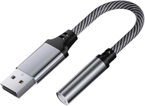 USB to 3.5mm Audio Jack Adapter for Headphones