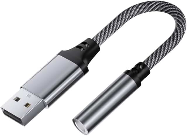 USB to 3.5mm Audio Jack Adapter for Headphones