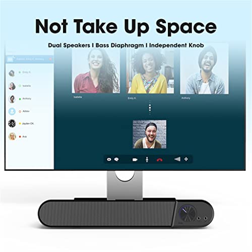 TJLSS Computer Sound Bar Wired Bluetooth 4D Bass Surround SoundBar Home Theater Subwoofer Computer Speakers (Color : Black, Size : Wired Black mic)