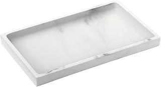 Medium White Resin Bathroom Vanity and Jewelry Tray