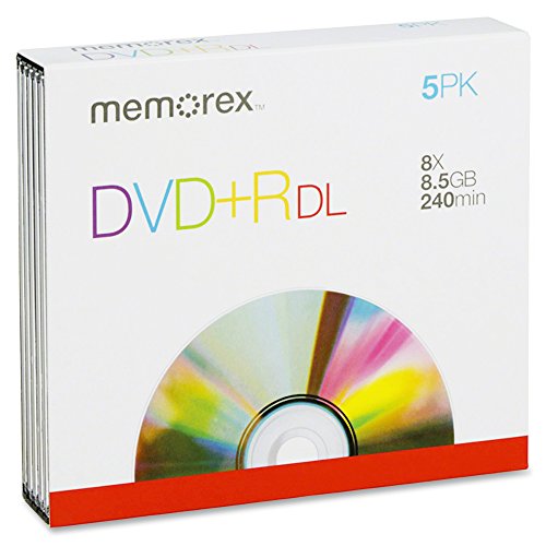 Memorex DVD+R Double Layer Recordable Disc DISC,DVD+R,DBLE LYR,5/PK 71641 (Pack of8)