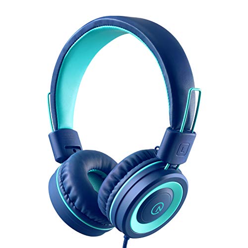 Kids Headphones, Foldable Stereo, Tangle-Free, 3.5mm Jack