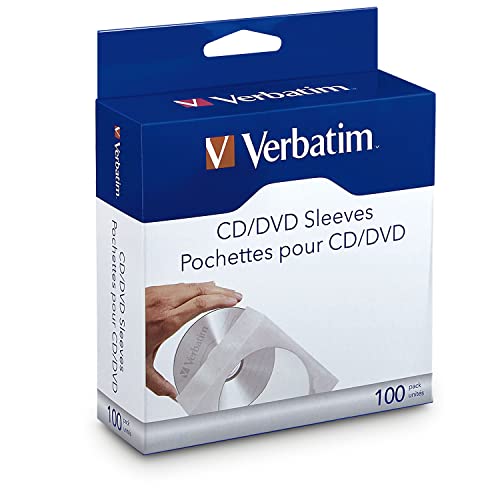 CD/DVD paper sleeves with clear window, 100 pack