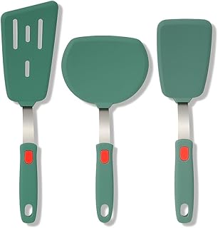 Silicone Spatula Turner Set, 3 Pieces, Dishwasher Safe