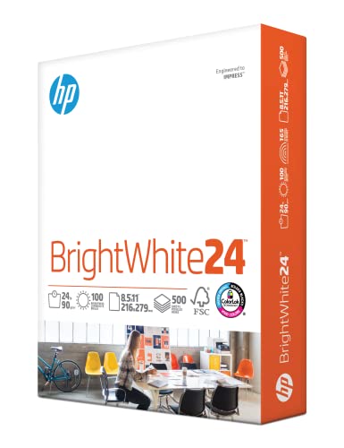 Printer Paper | 8.5 x 11 Paper | BrightWhite 24 lb |1 Ream - 500 Sheets| 100 Bright | Made in USA - FSC | 203000R