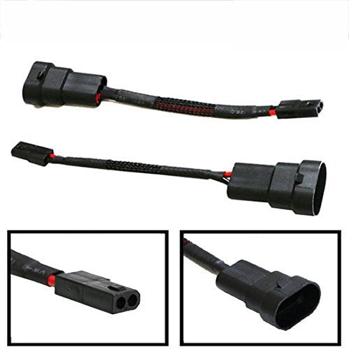 (2) 9005/9006 To Bi-Xenon Solenoid Magnetic Hi/Lo Adapter Wires Compatible With Mini Xenon or LED Headlamp Projector Lens Retrofit