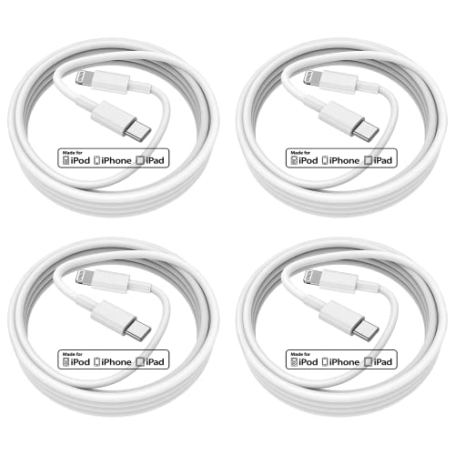 (4Pack Apple MFi ) USB C to Lightning Cable 6ft,27W PD Super Fast Charger Type C to Lightning Cord,Apple USB C Lightning Cables for iPhone 13/13 Pro/12/12 Mini/12 Pro Max/11 Pro/X/XS/XR/iPad